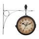 thumbnail image 4 of Reloj de pared de 21,8 cm de metal con números redondos, decoración de pared decorativa, diseño retro doble Negro, 4 of 9