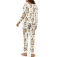 thumbnail image 5 of DISNIMO Deer Print Womens Pajama Sets Long Sleeve Sleepwear Christmas 2 Piece Pj Lounge Set with Pockets Crew Neck Pullover Top Wide Leg Pants, XL, 5 of 7