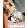 thumbnail image 4 of 2-in-1 Convertible Towel & Backpack with Inner Zip Pocket & Sand-Repelling Fabric, Oversized Quick-Dry Microfiber Beach Bag with Twisted Tassels, 37" x 67" Packable Mat for Camping, Travel (I), 4 of 7