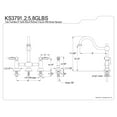 thumbnail image 4 of Kingston Brass KS3791GLBS Restoration Kitchen Bridge Faucet with Brass Sprayer, Polished Chrome, 4 of 4