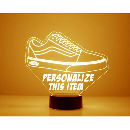 

Sneaker Personalized Night Light with Remote Custom Engraved LED Light Lamp w/ Your Name Shoe Nightlight w/16 Colors 4 Modes Battery or USB