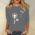thumbnail image 2 of Plebaso Hauts pour Femmes Manches 3/4 Chemises Imprimées Décontractées Tuniques Col Rond Blouses pour Femmes, 2 of 4