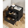 thumbnail image 4 of Nightstand, Modern Night Stand with Drawers, Bedside Table, Gold Small Side Table for Bedroom, Living Room End Table (2 Drawers, Black Stripe), 4 of 9