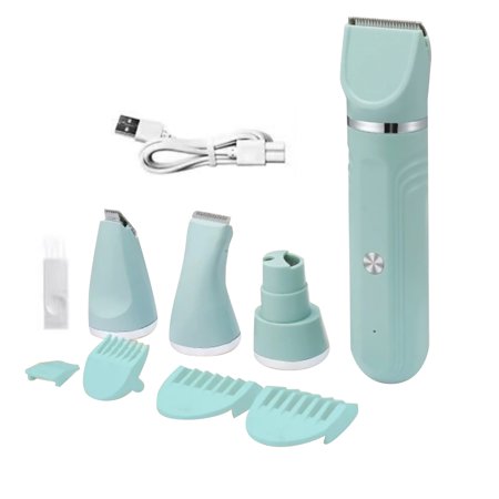 Multi-Specification Blades Pet Hair Clipper Kit for Dogs Cats 4-in-1 Heads Full Body Grooming