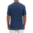 thumbnail image 3 of INSPIRE CHIC Men's Waffle Texture Short Sleeve Crew Neck Solid Casual Knitted T-Shirts M Dark Blue, 3 of 7