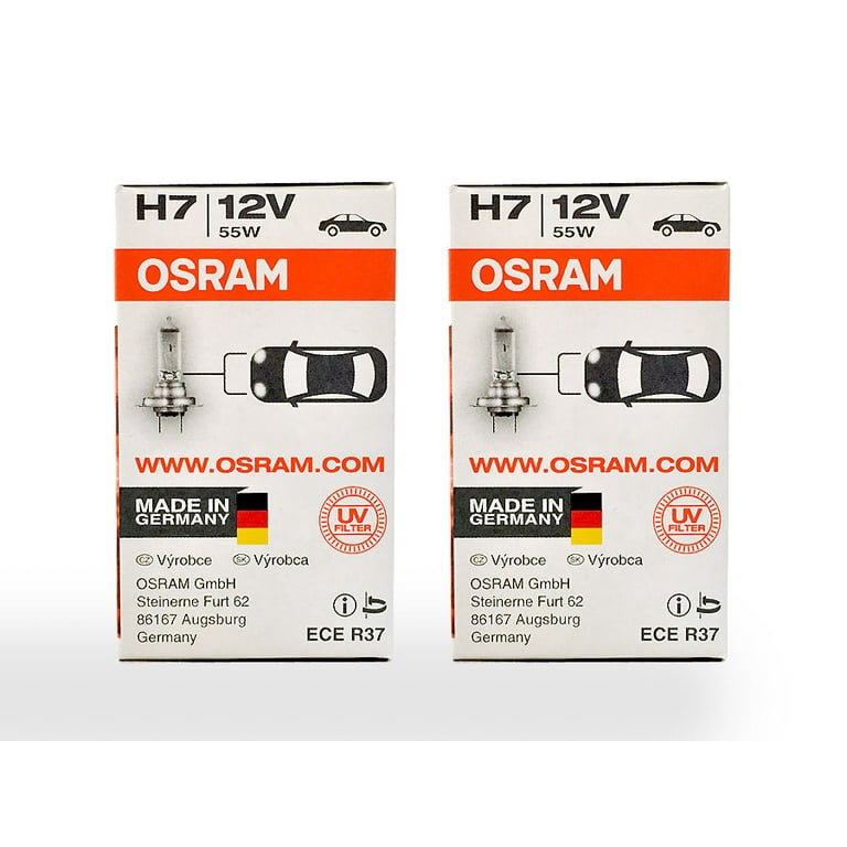 Reageren virtueel Creatie H7 - Osram Original Standard OEM 64210 Halogen Headlight 12V 55W Bulb (Pack  of 2) - Walmart.com