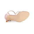 thumbnail image 5 of BLISSFUL STEP Women's Shoes Glitter Ankle Strap Buckle Open Toe Stiletto Heels Sandals Pink 8, 5 of 8