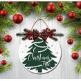 thumbnail image 3 of O Christmas Tree Sign Front for Door Decoration, 12" Round Wood Wreaths Wall Hanging Outdoor, Farmhouse, Porch, for Spring Summer Fall All Seasons Holiday Christmas, 3 of 5