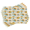 thumbnail image 1 of Ambesonne Cartoon Wall Place Mats Set of 4, Butterfly, Standard Size, Orange Taupe Blue, 1 of 6