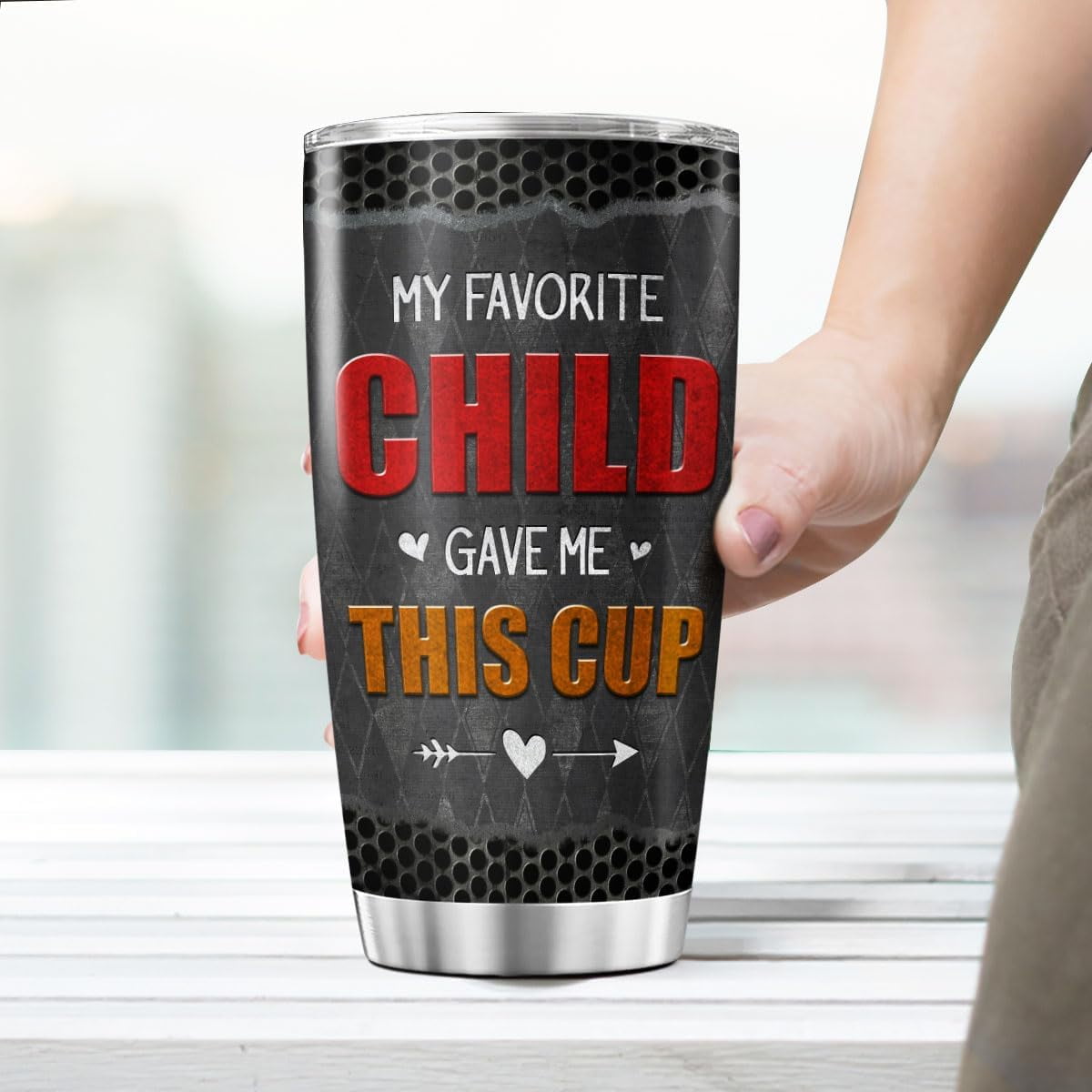 Funny Dad Gift from Favorite Child, My Favorite Child Gave Me This Cup, 20oz Stainless Steel Insulated Travel Tumbler for Father''s Day, Birthday, Coffee Mug for Dad Papa Grandpa