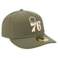 thumbnail image 3 of Men's New Era Olive Philadelphia 76ers Tonal Florals 59FIFTY Fitted Hat, 3 of 5