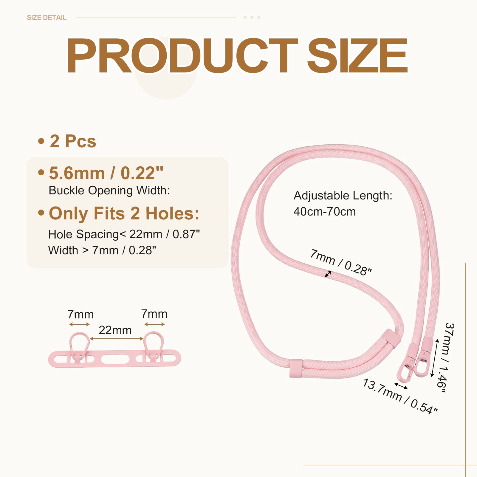 Uxcell 2Set Phone Lanyard (Light Pink) - Adjustable Anti Theft, Phone Strap Crossbody Neck Strap with Tether Tabs Most Smartphones, Fits Travel
