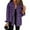 Purple, variant on Women’s Oversized Button Up Frayed Hem Shacket Long Sleeve Pockets Denim Jean Jacket