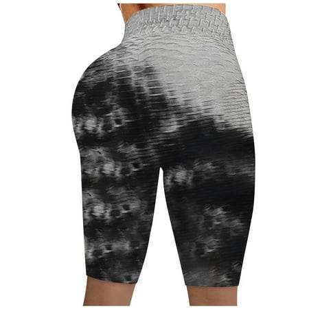 

Mortilo Workout Bra Women Wrinkled Tie-dye Leggings Stretch Running Fitness Yoga Pants Biker Shorts Polyester Black Yoga Pants