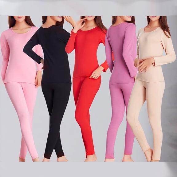 Tawop Thermal Underwear for Women Fleece Lined Long Johns Warm Winter Outfits Top and Bottom Set Base Layer Fall Clothing