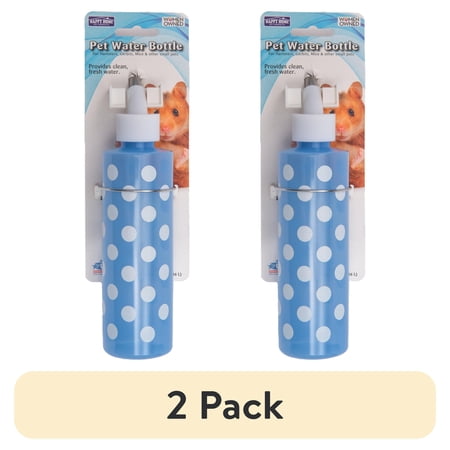 (2 pack) Happy Home Small Animal Vacuum Sealed Water Bottle, 8 oz