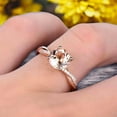 thumbnail image 2 of Shining 1.50 Carat 6mm Round Morganite Engagement Ring Solid 10K Rose Gold Wedding Ring Twisted Infinity Style Pink Gemstone Promise Ring For Life Partner Anniversary Gift, 2 of 5