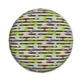thumbnail image 3 of Rv Spare Tire Cover 14 inch - Striped With Palm Tree Branches Tire Covers for Trailers, Adjustable Camper Spare Tire Cover, 3 of 7