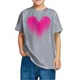 thumbnail image 4 of Posijego T-Shirts de la Saint-Valentin pour Enfants, T-Shirt Graphique avec Cœur, Garçons Filles, Col Rond, Manches Courtes, Hauts Mignons, 4 of 4