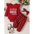 thumbnail image 3 of Christmas Clothes Baby Clothes Set 6M 12M 18M 24M 3 Pcs Sets Long Sleeve Romper Tops+Cartoon Print Pants+Headband Cotton Baby Clothing, 3 of 10
