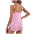thumbnail image 5 of Women's Pajama Sets Spaghetti Strap Sleeveless Sleepwear Side Split Shorts Nightwear 2 Piece Lounge Outfits Suits (XXL, Pink), 5 of 5