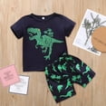 thumbnail image 2 of UAYOTSE Toddler Boy Clothes Baby Summer Outfit Short Sleeve T-Shirt Tops Casual Shorts 2Pcs Clothing Set Cartoon Print 2PCS Set For 1t 2t 3t 4t 5t 6t Short Sets,Sizes 3-4 Years, 2 of 7