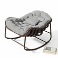 thumbnail image 1 of Garvee Outdoor Rocking Chair with Cushion, 36.6 x 33 x 25.2", Oversized Papasan Rocker, Grey, 1 of 8