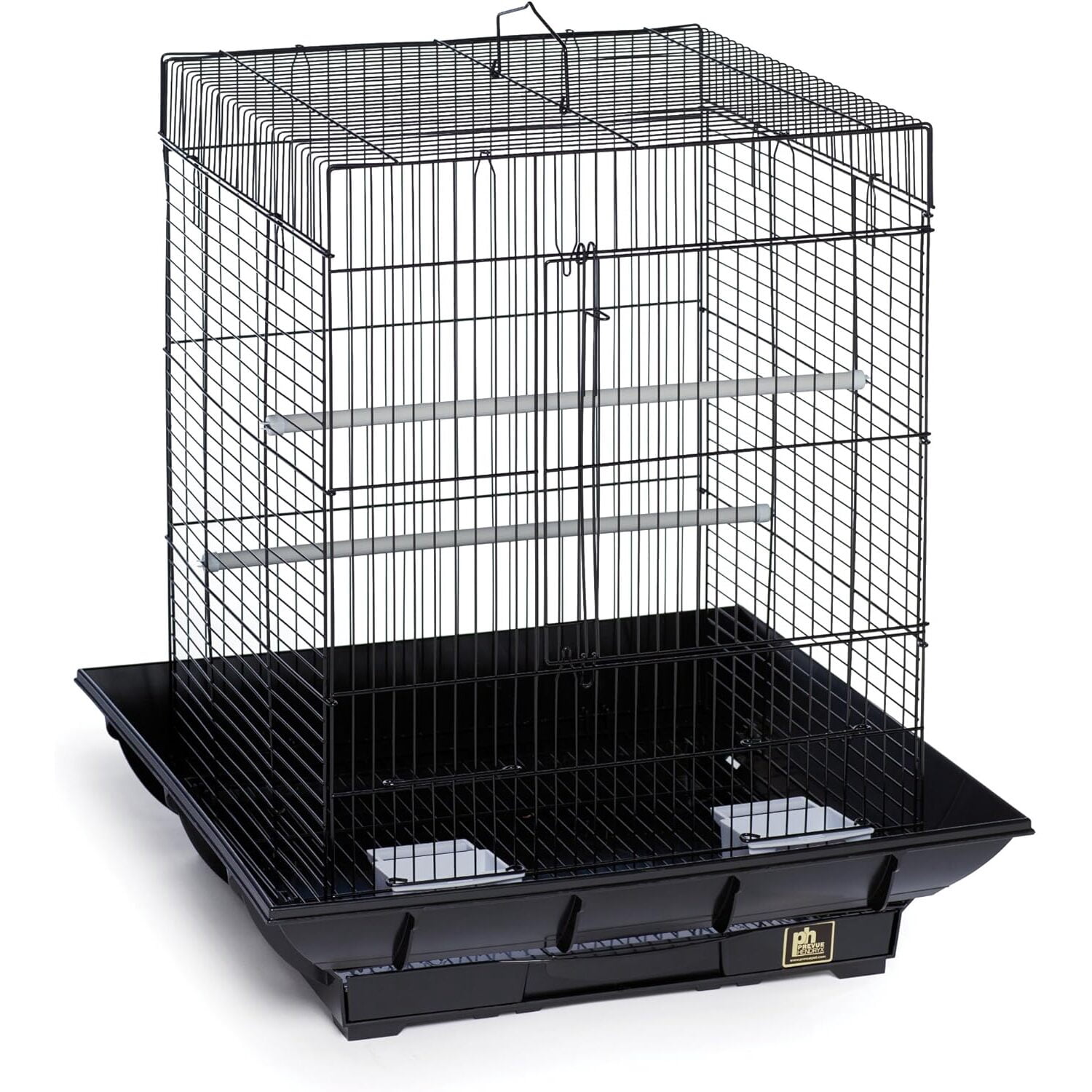 HomeStock Mountain Majesty Clean Life Bird Cage with Spacious Interior, Durable Build, Easy-to-Clean Features, and Secure Design for Birds' Comfort-Color:Black