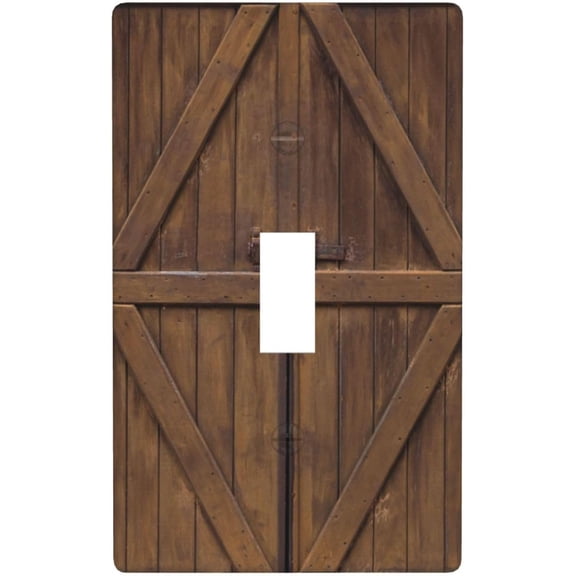 Faux Wooden Printed Farmhouse Rustic Light Switch Cover Plates Decorative Single Toggle Wall Plate, 1 Gang Lightswitch Cover