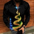 thumbnail image 4 of Men's Ugly Christmas Hawaiian Shirt Long Sleeve Button Down with Santa Claus Print Casual Holiday Party Blouse Festive Funny Xmas Top, 4 of 8