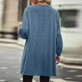thumbnail image 3 of Ozmmyan Women Cardigan Sweater Solid Loose Long Sleeve Cardigan Autumn Winter Coat, 3 of 5