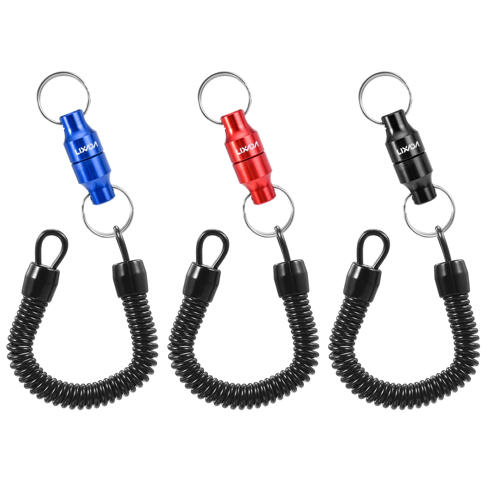 coiled fishing net Booms T01 Lanyard 3 Pack 79" Retractable Fishing Lanyard Safety Gear Tether for Fishing Tools, Rods, Pliers and Fly Fishing Nets, Used The compact design makes it perfect for boats where storage space is at a premium and ideal for use by both children and adults. uri-fishing net floats  Faana