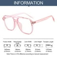 thumbnail image 2 of Vintage Office Ultralight Blue Ray Blocking Eye Protection PC Computer Goggles Frame Eyewear Square Eyeglasses Anti-Blue Light Glasses PINK, 2 of 8