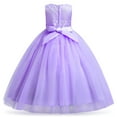 thumbnail image 3 of IBTOM CASTLE Kids Girls Flower Vintage Lace Princess Long Dress Tulle Pageant Formal Party Wedding Floor Dance Evening Gown 11-12 Years Light Purple, 3 of 7