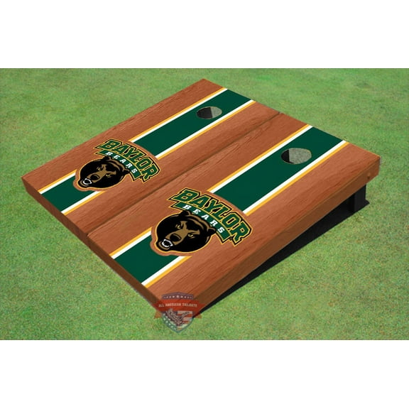Baylor University Bear Green Rosewood Matching Long Strip Cornhole Boards