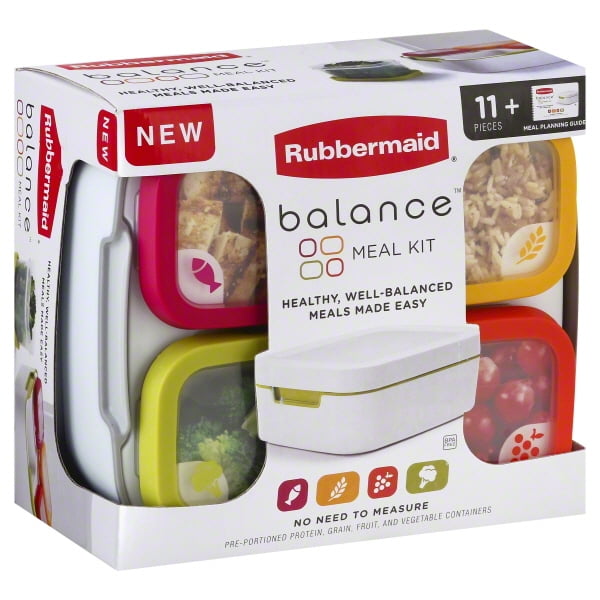 22 Pieces + 1 Planning Guide Rubbermaid Balance Meal Planning Kit 2 Pack