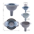 thumbnail image 2 of Embudos de cocina para llenar botellas, juego de 3 embudos, embudo de aceite, resistente y no se deforma fácilmente, adecuado para todo tipo de alimentos sólidos y líquidos (azul), 2 of 5