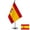 Spanish flag [silver single pole], variant on Spanish Desktop Flag with Stand Office Table Ornament Single Pole Indoor Display National Flag for Desk Home or Event Decor