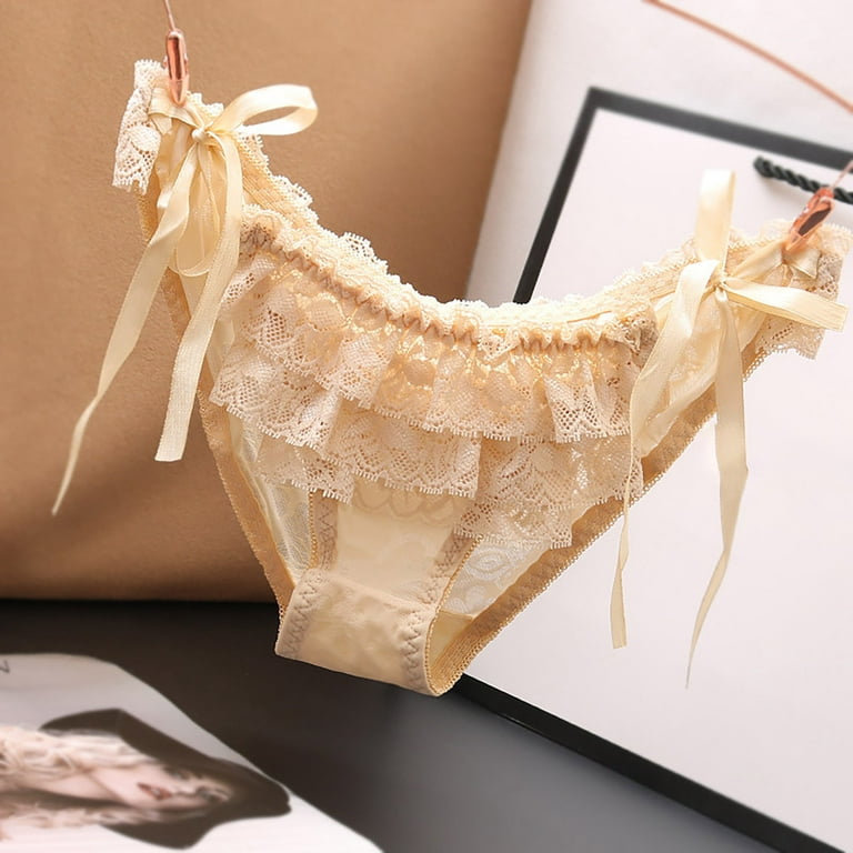 IROINNID T-String Underwear For Women High-Cut Sexy Lace Lingerie Ultra-low  Waist Solid Color Panties
