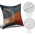 thumbnail image 4 of Boho Pillow Covers 18x18 Set of 2 Navy Blue Burnt Orange Throw Pillows Outdoor Bohemian Mid Century Modern Abstract Decorative PillowCase Square Cotton Farmhouse Cushion Case Decor for Couch Sofa Bed, 4 of 6