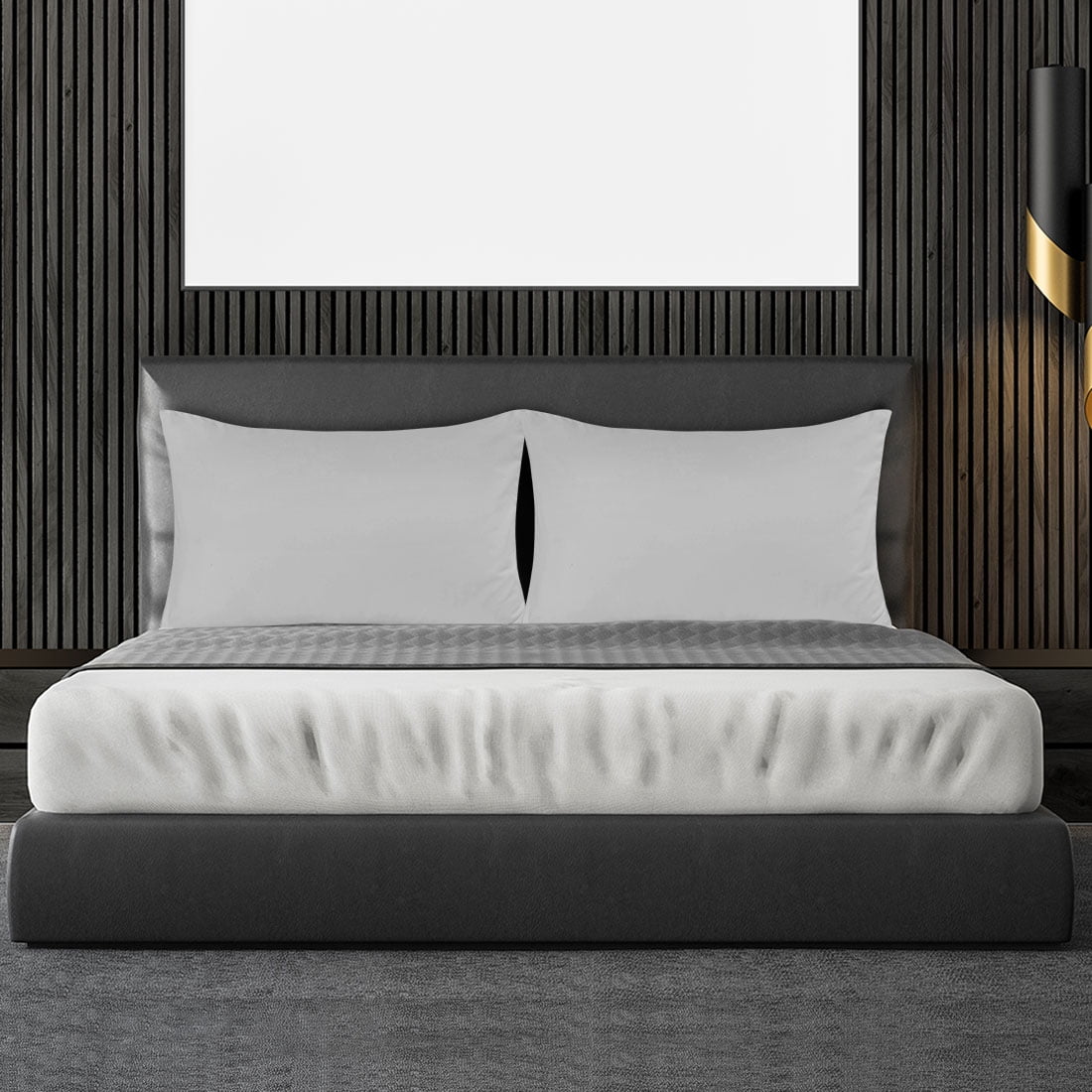 Unique Bargains 4-Pack Solid Microfiber Pillowcases White Standard(20"x26")