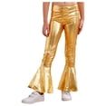 thumbnail image 5 of Haitryli Kids Girls Sparkly Jazz Dance Outfits Sequins Sleeveless Crop Top with Metallic Bell-Bottom Pants Hip Hip Disco Wear Gold 6, 5 of 7