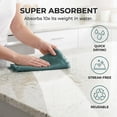 thumbnail image 4 of REGALWOVEN 2 Pack Cotton Linen Kitchen Towels, Solid Color Fringed Dish Towels, Soft Absorbent Hand Towels Dark Green 18" x 18", 4 of 7