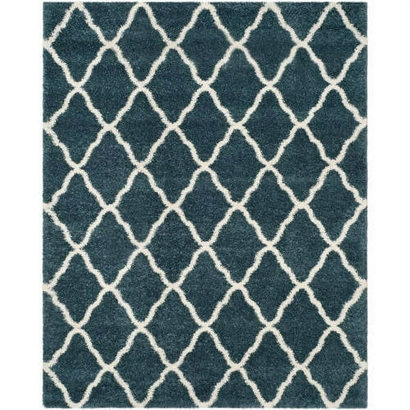 SAFAVIEH Hudson Aline Geometric Shag Area Rug, Slate Blue/Ivory, 4' x 6'