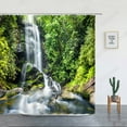 thumbnail image 7 of Nature Forest Landscape Shower Curtain Waterfall Trees Plants Tropical Jungle Scenery Bath Curtains Wall Hanging Bathroom r, 7 of 7