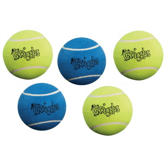 xLarge Dog Tennis Balls 5 Inch Durable Chew Classic Felt Toy Colorful Assortment (5 Balls)