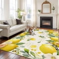 thumbnail image 3 of Vintage Lemon Large Area Rugs for Bedroom Living Room, Soft Non Slip Carpet Bedside Rug, Summer Fruit Rustic Botanical Floral Rectangular Floor Cover Kitchen Accent Rug 5'x7' for Dining Room/Office, 3 of 9