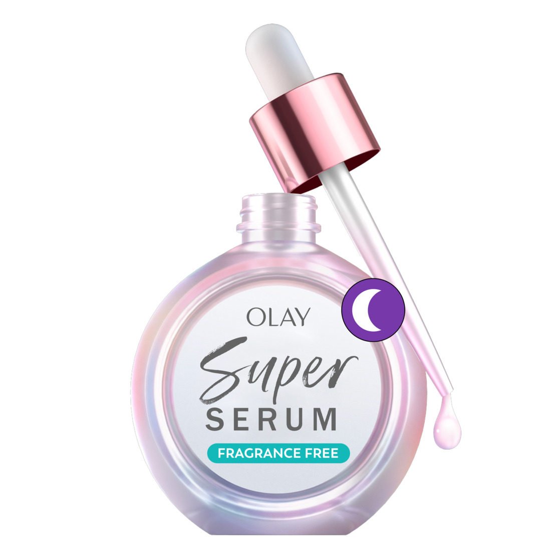 Olay Super Serum Night Repair 5-in-1 Lightweight Skin Cell Renewing Face Serum, 1.0 fl oz Wrinkle Correcting Skin Care Treatment with Salicylic Acid, Niacinamide, Lactic Acid, Glycerin, Peptide