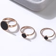 thumbnail image 2 of Anillo Redondo Negro | Epoxi Círculo 6/8/14MM Acero De Titanio Joyería De Oro Rosa De 18 Quilates Dedo Índice/Junta/De Cola, 2 of 4