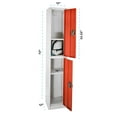 thumbnail image 2 of AdirOffice 72" Steel 2 Tier Large Metal Storage Cabinet Locker Organizer With 2 Doors Red, 2 of 7